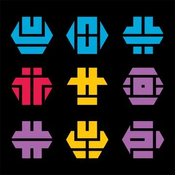 Monogram crypto symbol logo vector icon Stock Illustration