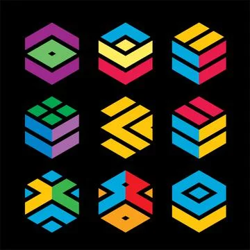 Monogram crypto symbol logo vector icon Illustrazione stock