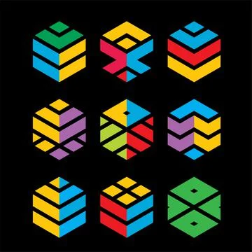 Monogram crypto symbol logo vector icon Stock Illustration