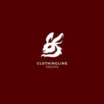 Monogram cute rabbit mascot logo Stock Illustration