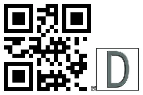 Monogram D QR code Illustrazione stock