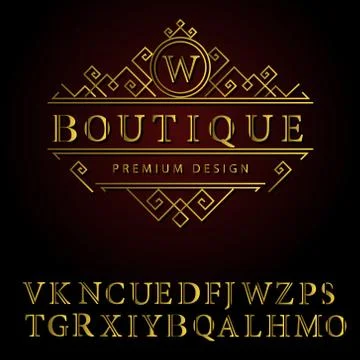 Monogram design elements, English letters. Elegant line art logo . Business.. Stock-Illustration