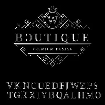 Monogram design elements, English letters. Elegant line art logo . Stock-Illustration