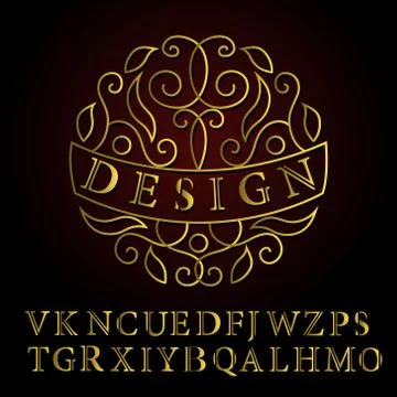 Monogram design elements, English letters. Elegant line art logo . Business.. Stock-Illustration