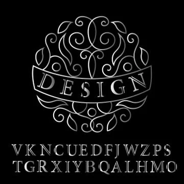Monogram design elements, English letters. Elegant line art logo design. Bu.. Illustrazione stock