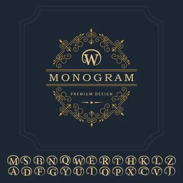 Monogram design elements, English letters emblem. logo design. Letter emblem W Stock-Illustration