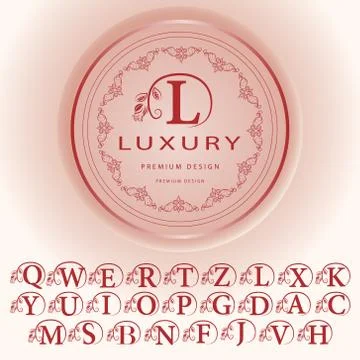 Monogram design elements, English letters. Calligraphic elegant line art logo Stock-Illustration