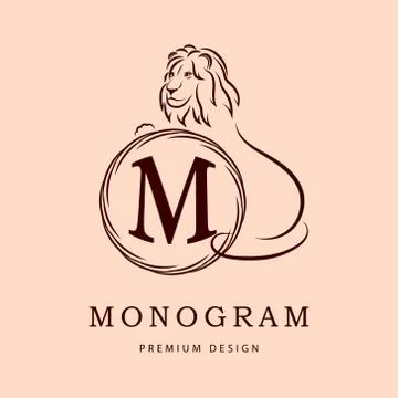 Monogram design elements, graceful template. Elegant line art logo design. .. Stock-Illustration