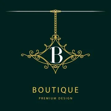 Monogram design elements, graceful template. Elegant line art logo design. .. Stock Illustration