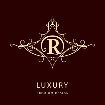 Monogram design elements, graceful template. Elegant line art logo design. .. Stock Illustration