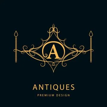 Monogram design elements, graceful template. Elegant line art logo design. .. Stock-Illustration