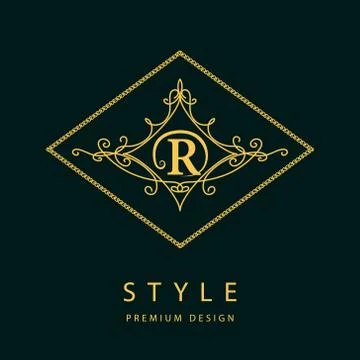 Monogram design elements, graceful template. Elegant line art logo design. .. Stock Illustration