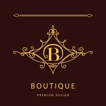 Monogram design elements, graceful template. Elegant line art logo design. .. Stock-Illustration