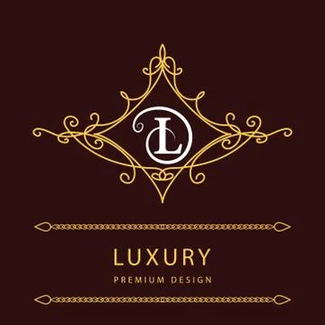 Monogram design elements, graceful template. Elegant line art logo design. .. Stock Illustration