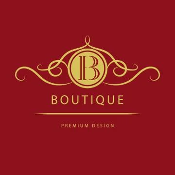 Monogram design elements, graceful template. Elegant line art logo design. .. Stock Illustration