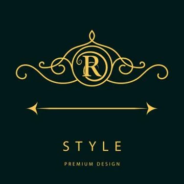 Monogram design elements, graceful template. Elegant line art logo design. .. Stock-Illustration