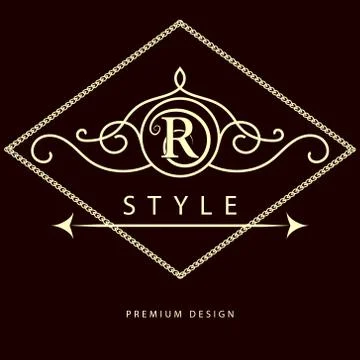 Monogram design elements, graceful template. Elegant line art logo design. .. Stock-Illustration