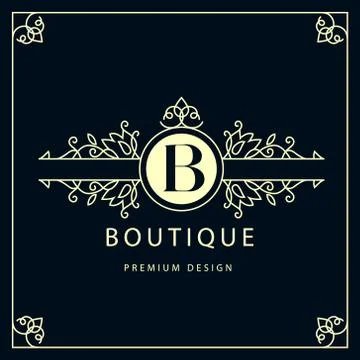 Monogram design elements, graceful template. Elegant line art logo . Busine.. Stock-Illustration