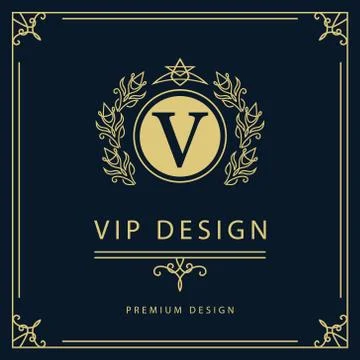Monogram design elements, graceful template. Elegant line art logo . Busine.. 스톡 일러스트