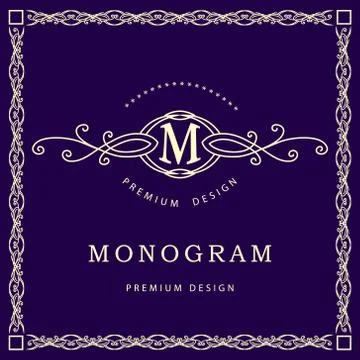 Monogram design elements, graceful template. Elegant line art logo . Busine.. Stock-Illustration