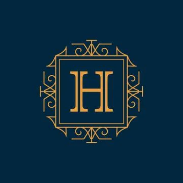 Monogram design elements, graceful template. Elegant line art logo . Busine.. Stock-Illustration