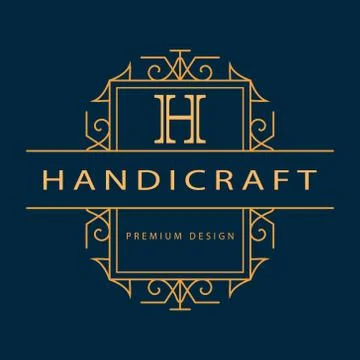 Monogram design elements, graceful template. Elegant line art logo .  Stock Illustration