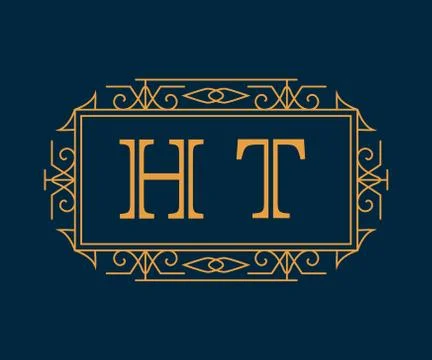 Monogram design elements, graceful template. Elegant line art logo . Busine.. Stock-Illustration