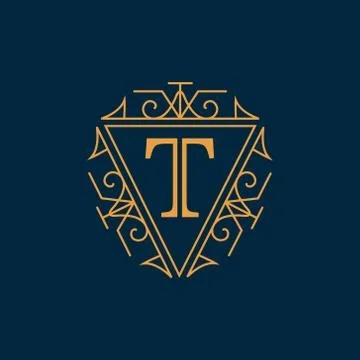 Monogram design elements, graceful template. Elegant line art logo . Busine.. Stock Illustration