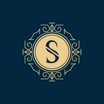 Monogram design elements, graceful template. Elegant line art logo .  Stock-Illustration