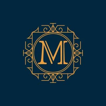 Monogram design elements, graceful template. Elegant line art logo . Busine.. Stock-Illustration