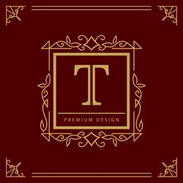 Monogram design elements, graceful template. Elegant line art logo . Busine.. Stock-Illustration