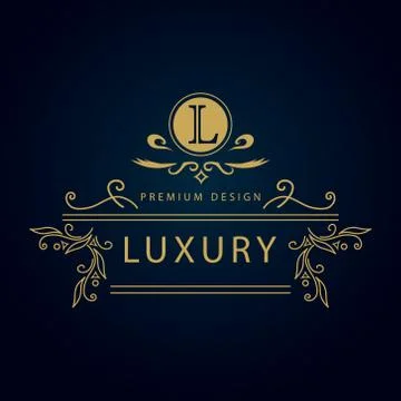 Monogram design elements, graceful template. Elegant line art logo . Busine.. Stock Illustration