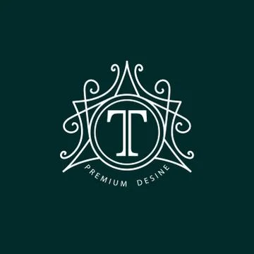 Monogram design elements, graceful template. Elegant line art logo . Busine.. Stock Illustration