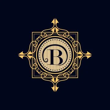 Monogram design elements, graceful template. Calligraphic elegant line art lo Stock-Illustration