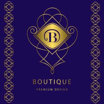 Monogram design elements, graceful template. Calligraphic elegant line logo Stock-Illustration