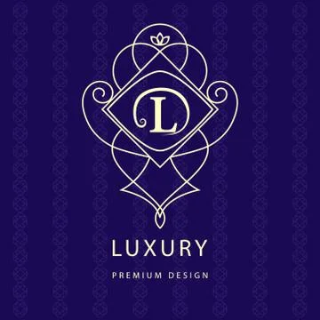 Monogram design elements, graceful template. Calligraphic elegant line logo Stock Illustration