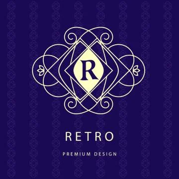 Monogram design elements, graceful template. Calligraphic elegant line logo Stock-Illustration