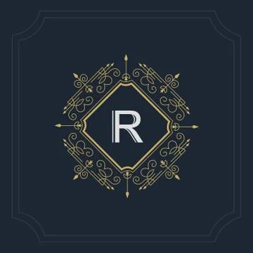 Monogram design elements, graceful template. logo design. Letter emblem R Stock-Illustration