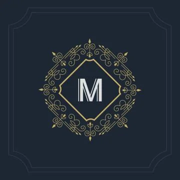 Monogram design elements, graceful template. logo design. Letter emblem M Stock Illustration