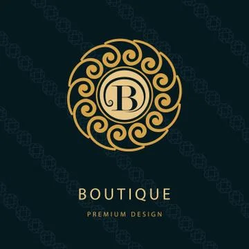 Monogram design elements, graceful template. logo design. Letter emblem B Stock-Illustration
