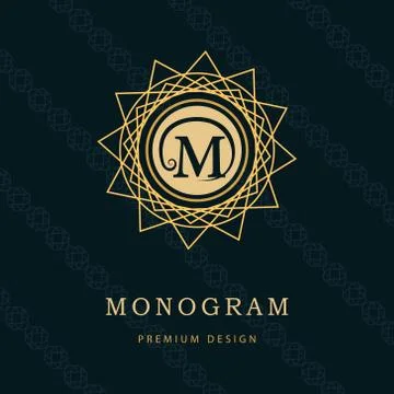 Monogram design elements, graceful template. logo design. Letter emblem M Stock-Illustration