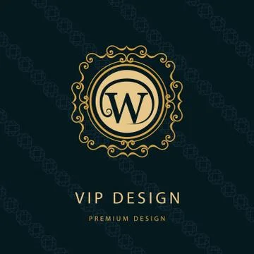 Monogram design elements, graceful template. logo design. Letter emblem W Stock Illustration