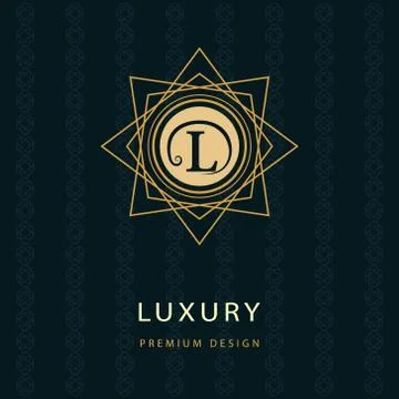 Monogram design elements, graceful template. logo design. Letter emblem L Stock Illustration