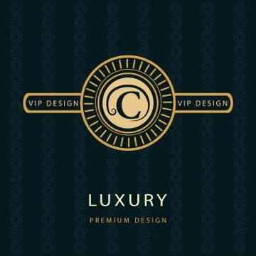 Monogram design elements, graceful template. logo design. Letter emblem C Stock-Illustration
