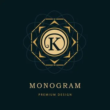 Monogram design elements, graceful template. logo design. Letter emblem K Stock-Illustration