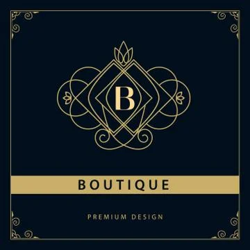 Monogram design elements, graceful template. Calligraphic elegant line art lo Stock-Illustration