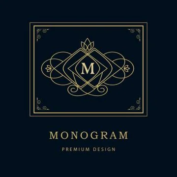 Monogram design elements, graceful template. logo design. Letter emblem M Stock-Illustration