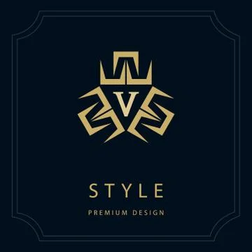 Monogram design elements, graceful template. logo design. Letter emblem V Stock-Illustration