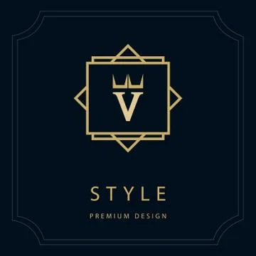 Monogram design elements, graceful template. logo design. Letter emblem V Stock-Illustration