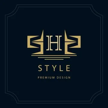 Monogram design elements, graceful template. logo design. Letter emblem H Stock-Illustration